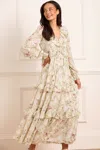 Needle & Thread Colette's Rose Cherie Lurex Ankle Gown In Multi