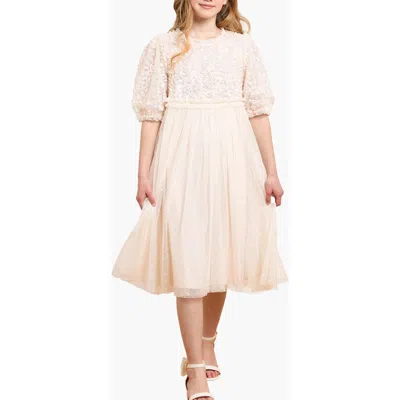 Needle & Thread Confetti Bodice Kids Dress In Neutral