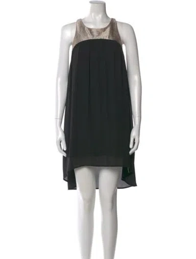 Pre-owned Needle & Thread Crew Neck Long Dress In Black