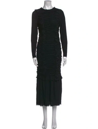 Pre-owned Needle & Thread Crew Neck Long Dress In Black