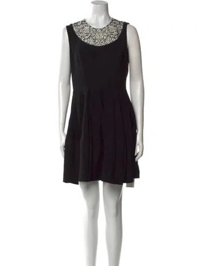 Pre-owned Needle & Thread Crew Neck Mini Dress In Black