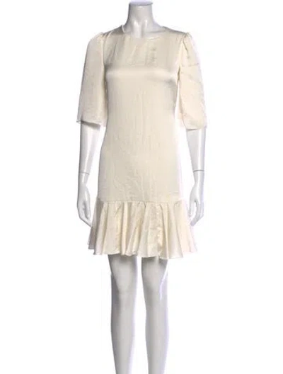 Pre-owned Needle & Thread Crew Neck Mini Dress In Neutrals