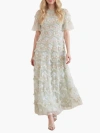 Needle & Thread Daisy Wave Ankle Gown In Neutral