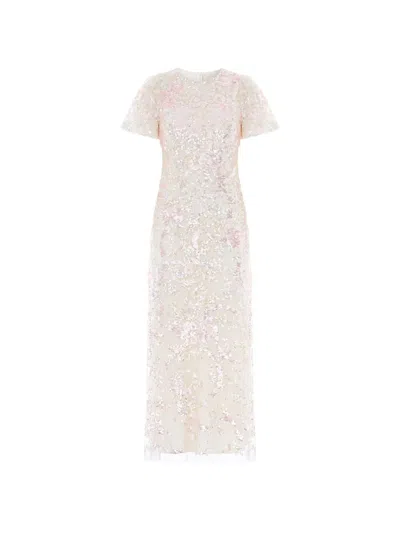 Needle & Thread Dancing Ribbon Sequin-embellished Maxi Dress In Neutral