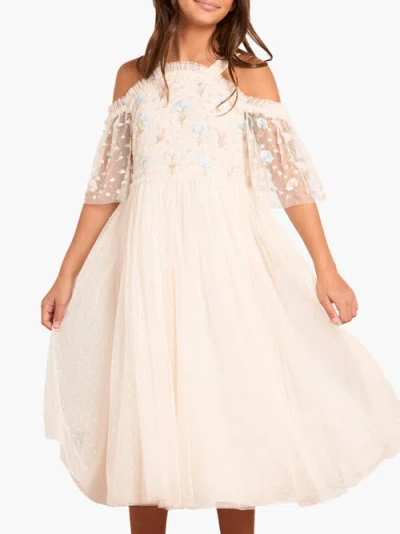Needle & Thread Dandelion Ditsy Bodice Kids Dress In Neutral