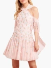 Needle & Thread Dandelion Ditsy Halter-neck Micro Mini Dress In Pink