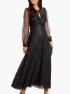 Needle & Thread Sequin-embellishment Long-sleeve Maxi Dress In Gray