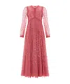 Needle & Thread Dappled Sequin Long Sleeve Ankle Gown In Pink