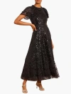 Needle & Thread Womens Deco Dot Sequin Woven Gown Graphite In Black