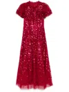Needle & Thread Deco Dot Ankle Gown In Red