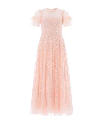 Needle & Thread Deco Dot Gloss Gown In Pink