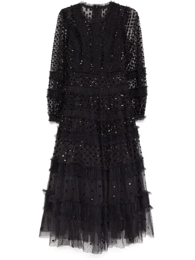 Needle & Thread Dot Shimmer Ankle Gown In Black