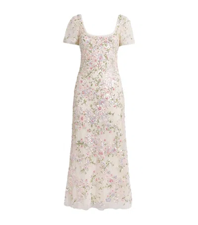 Needle & Thread Dream Garland Sequin Gown In White