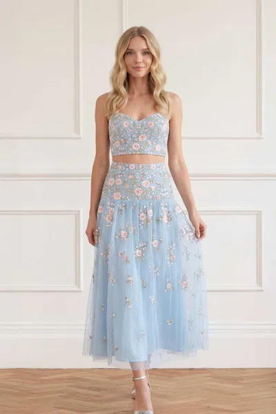 Needle & Thread Eden Rose Top In Blue