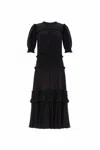 Needle & Thread Emilia Crepe Ballerina Dress In Black