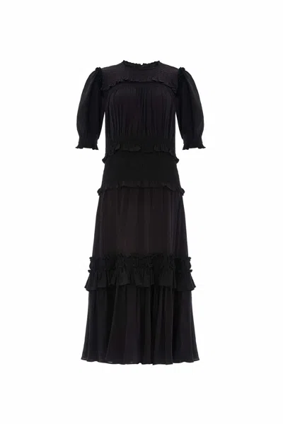 Needle & Thread Emilia Crepe Ballerina Dress In Black