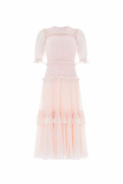 Needle & Thread Emilia Crepe Ballerina Dress In Pink