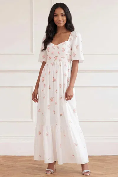 Needle & Thread Flora Ditsy Cotton Ankle Gown In White