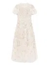 Needle & Thread Floral Embroidered Dress In White