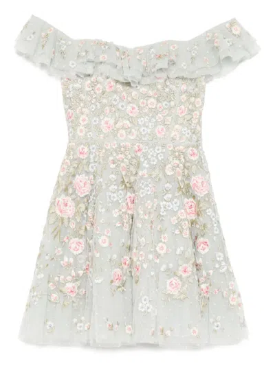 NEEDLE & THREAD FLORAL-EMBROIDERED DRESS