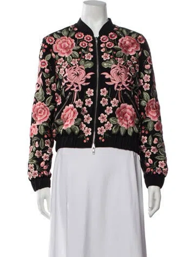 Pre-owned Needle & Thread Floral Print Bomber Jacket In Multicolor