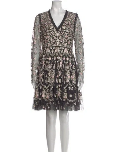 Pre-owned Needle & Thread Floral Print Knee-length Dress In Multi