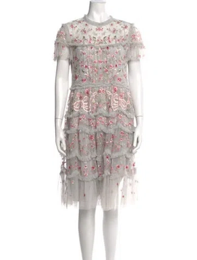 Pre-owned Needle & Thread Floral Print Knee-length Dress W/ Tags