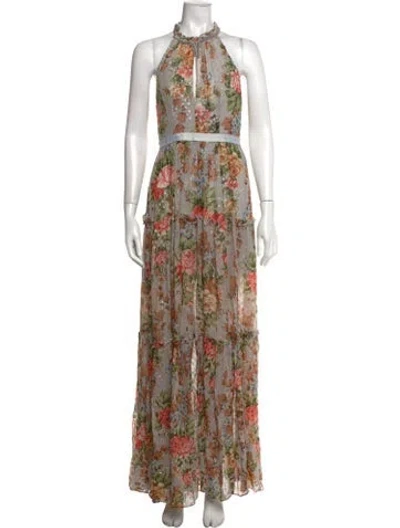 Pre-owned Needle & Thread Floral Print Long Dress
