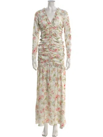 Pre-owned Needle & Thread Floral Print Long Dress In Multi
