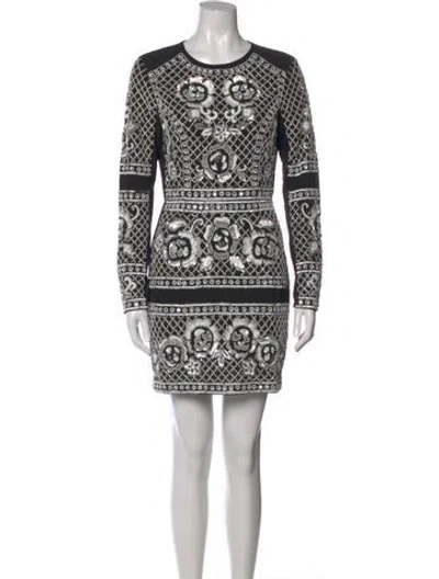 Pre-owned Needle & Thread Floral Print Mini Dress In Black