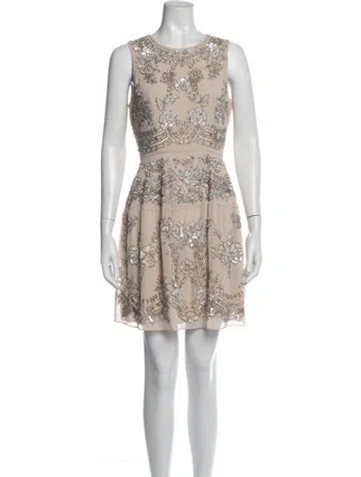 Pre-owned Needle & Thread Floral Print Mini Dress In Multicolor