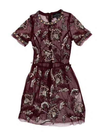Pre-owned Needle & Thread Floral Print Mini Dress In Multicolor