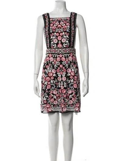 Pre-owned Needle & Thread Floral Print Mini Dress In White