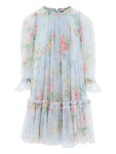 NEEDLE & THREAD FLORAL-PRINT PLEATED DRESS