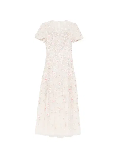 Needle & Thread Floral-embrodairy Dress In Neutral