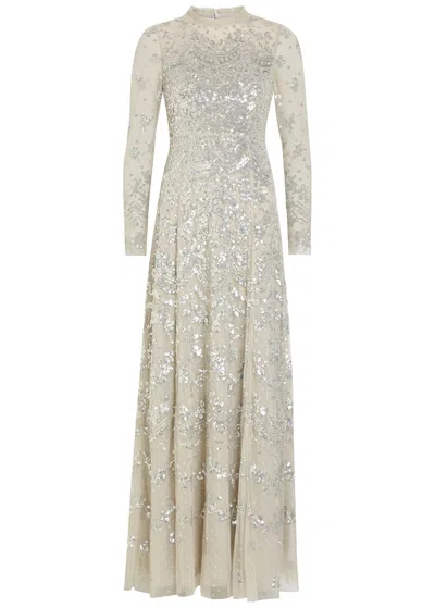 Needle & Thread Freya Sequin-embellished Tulle Gown In Green