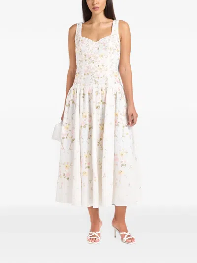 Needle & Thread Garden Rose Sleeveless Midi Dress In White