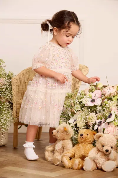 Needle & Thread Garland Ribbon Baby Dress In Gold