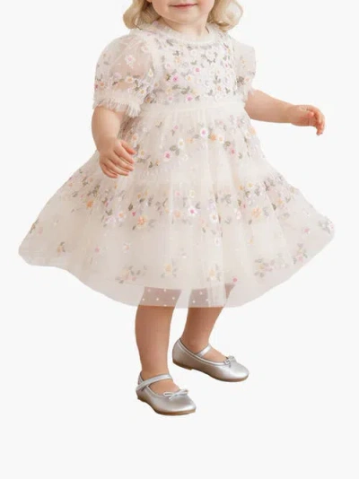 Needle & Thread Garland Ribbon Baby Dress In Neutral