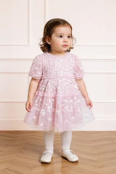 Needle & Thread Garland Ribbon Baby Dress In Pink