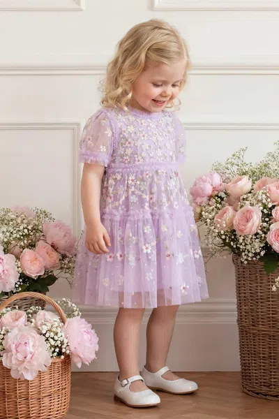 Needle & Thread Garland Ribbon Baby Dress In Purple
