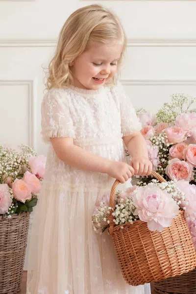 Needle & Thread Garland Ribbon Baby Gown In White