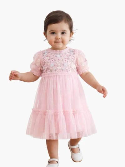 Needle & Thread Garland Ribbon Bodice Baby Dress In Pink