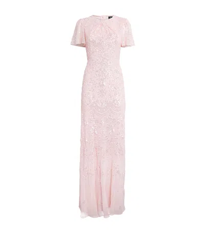 Needle & Thread Georgette Freya Gown In Pink
