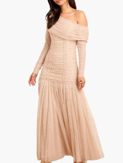 NEEDLE & THREAD NEEDLE & THREAD GIGI DOT ONE-SHOULDER ROUCHED GOWN