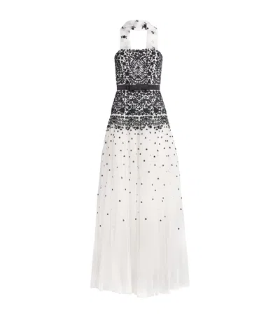 Needle & Thread Gilded Lace Maxi Dress With Scarf In White