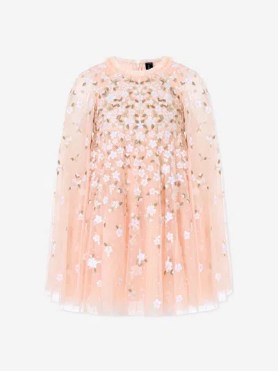 Needle & Thread Babies'  Girls Camellia Ditsy Cape Dress In Pink