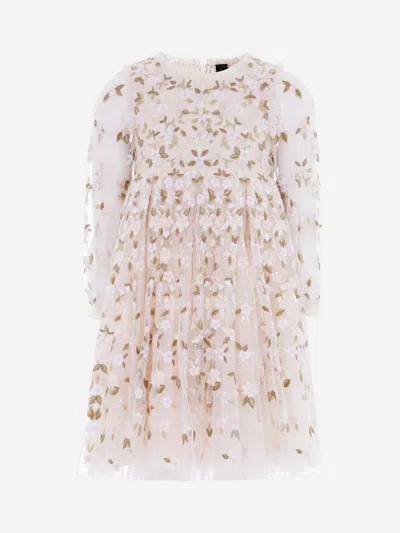 Needle & Thread Kids'  Girls Camellia Ditsy Long Sleeve Dress In Pink