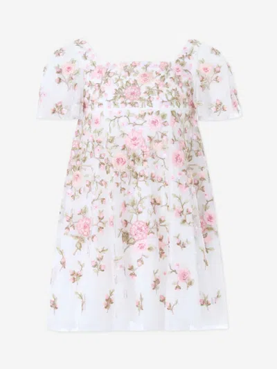 Needle & Thread Babies'  Girls Eden Rose Short Sleeve Dress In White