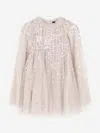 Needle & Thread Girls Moonlight Sequin Cape Dress In Pink